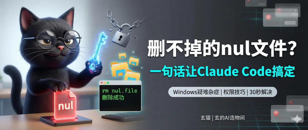 Windows删不掉的nul文件？一句话让Claude Code搞定